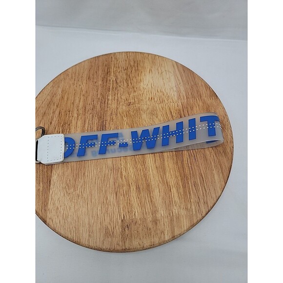 Off White Key Chain Blue, Clear Industrial Clasp Preowned - Picture 5 of 5
